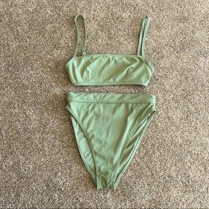 Sage green high waisted ASOS bikini